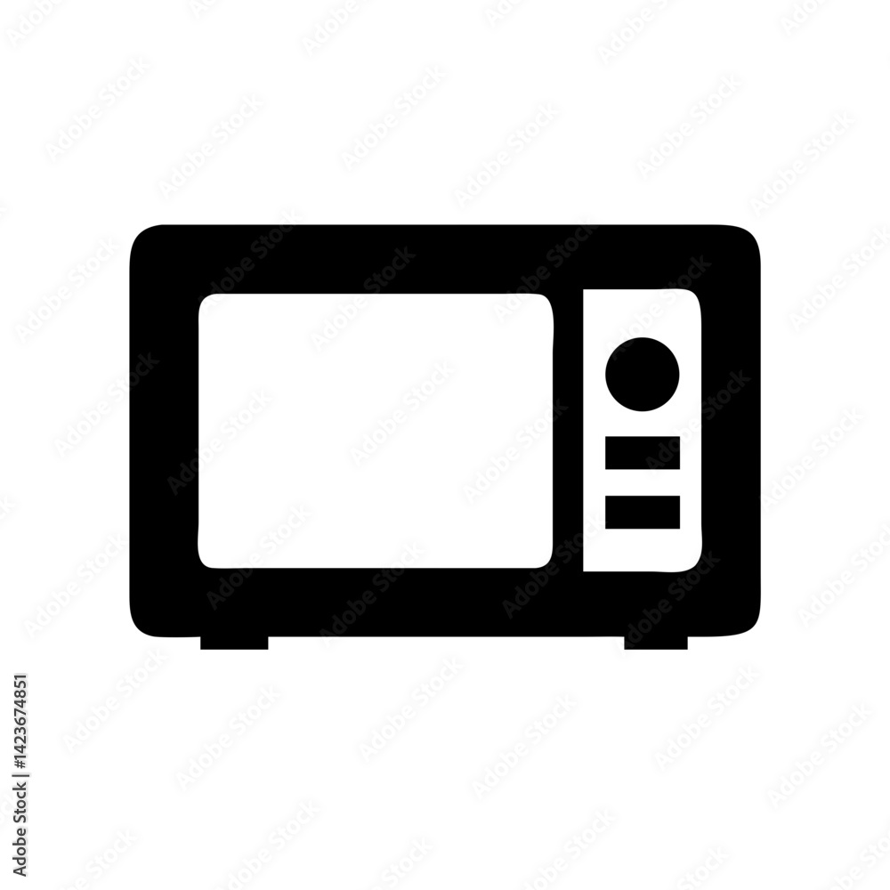 Isolated black microwave oven vector image for kitchen appliance and cooking needs design element, icon Isolated black microwave oven vector image for kitchen appliance and cooking needs design element, icon