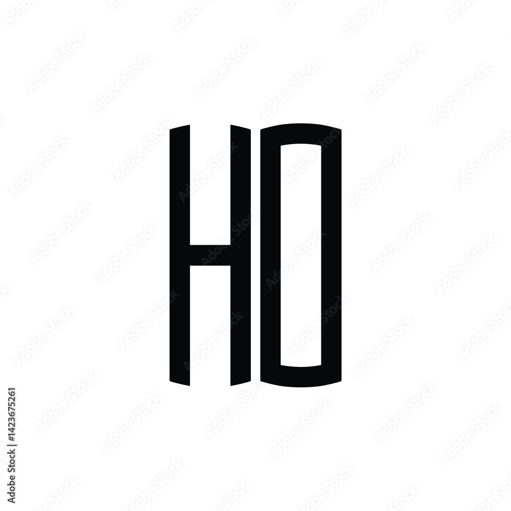HO monogram logo design letter text name symbol monochrome logotype alphabet character simple logo HO monogram logo design letter text name symbol monochrome logotype alphabet character simple logo