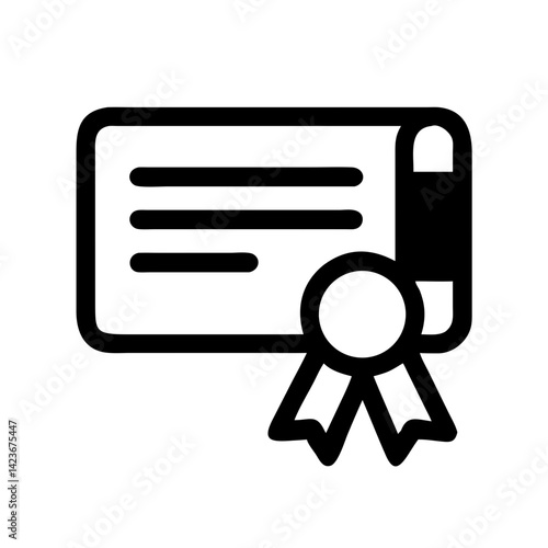 Download high resolution vector icon of diploma certificate award achievement graduation degree honor