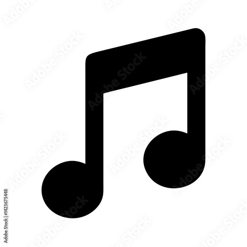 Music note vector graphic for musical notation sheet and song composition black and white icon