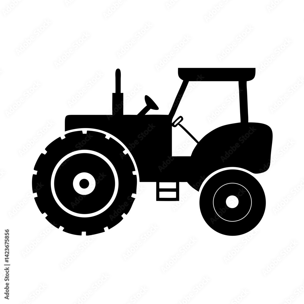 Obraz premium tractor isolated on white background,Tractor Silhouette Icon 
