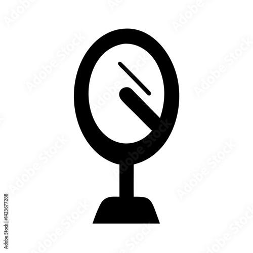 Find black vanity mirror with stand vector graphic for bathroom decor and personal grooming needs now