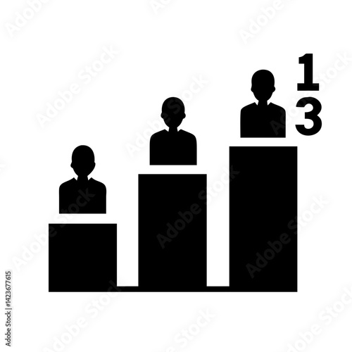 Business leadership ranking on podium for success achievement and career growth concept icon vector