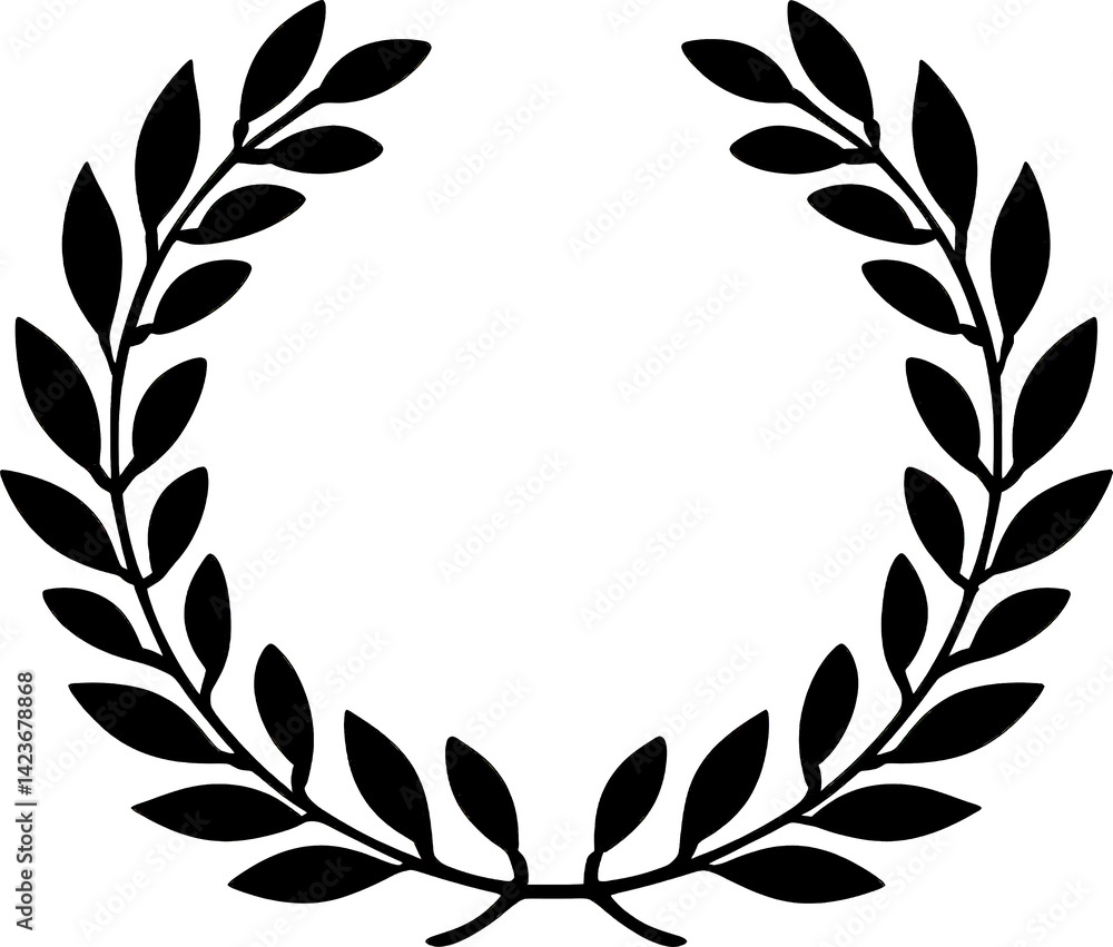 Elegant laurel wreath design illustration Elegant laurel wreath design illustration