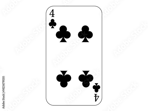 トランプの4　クローバー