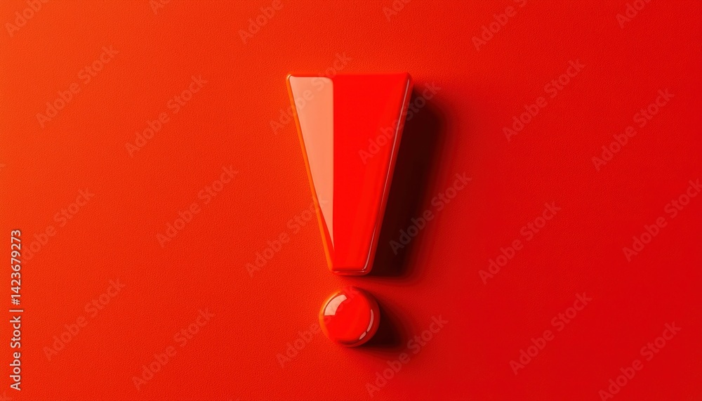 Red exclamation point on red background Red exclamation point on red background