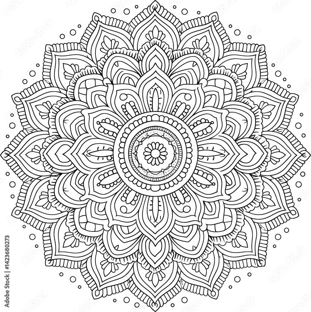 Fototapeta premium Intricate black mandala design