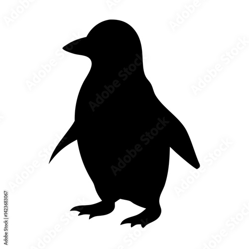 Penguin silhouette vector graphic illustration of a cute antarctic bird for design and art projects