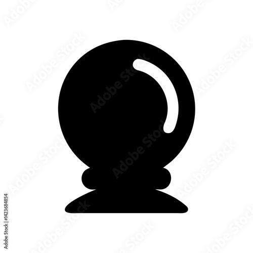 Crystal ball vector icon illustration, magic fortune teller ball, future prediction concept art