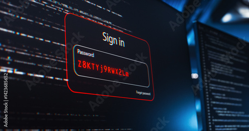 Photos Software Source Code Working on a Desktop Computer Screen, Testing Passkey Secure Connection and Cybersecurity Encryption Safety