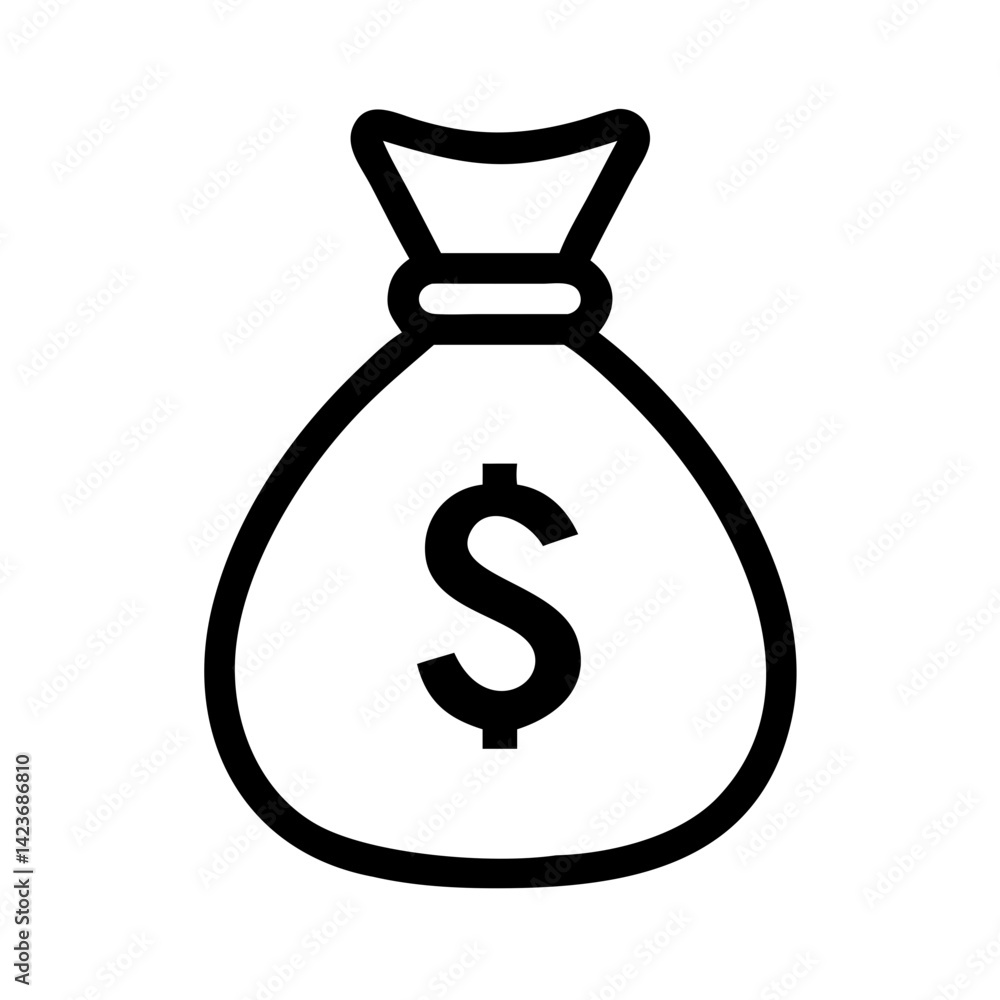 Money bag icon vector illustration concept for finance investment and savings business cash gold Money bag icon vector illustration concept for finance investment and savings business cash gold