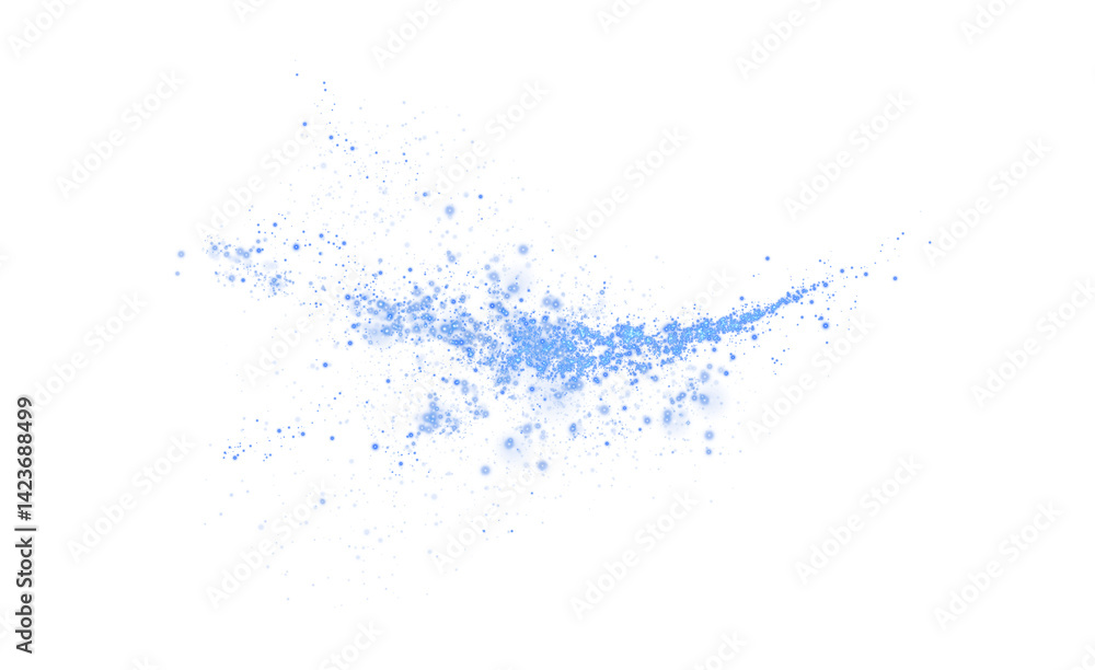 An enchanting and mesmerizing explosion of blue sparkles along with shimmering dust set on a transparent background An enchanting and mesmerizing explosion of blue sparkles along with shimmering dust set on a transparent background