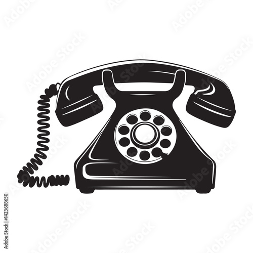 Vintage Phone black silhouette