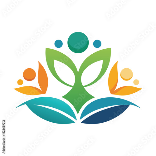 Connected minimalist logo design representing a wellness community focused on growth, harmony, and holistic health for individuals