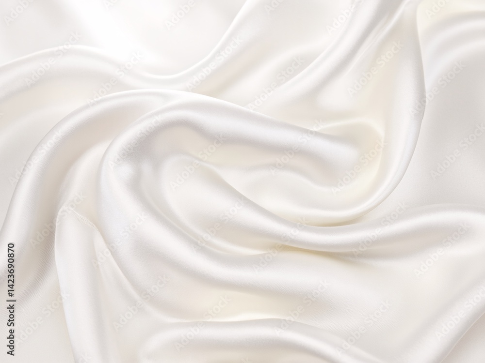 White silk fabric, smooth supple bright. White silk fabric, smooth supple bright.