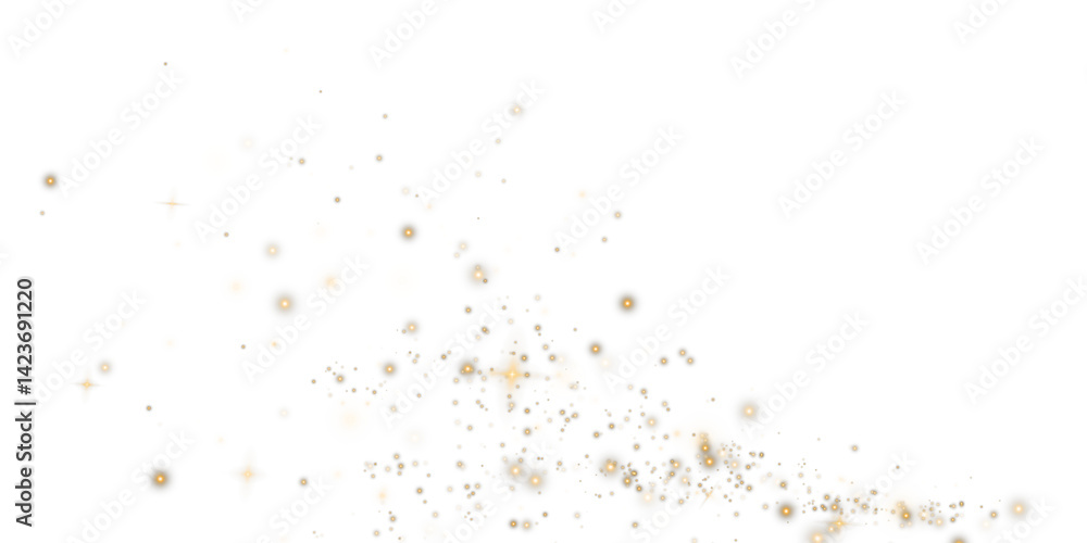 An enchanting and mesmerizing explosion of golden sparkles along with shimmering dust set on a transparent background An enchanting and mesmerizing explosion of golden sparkles along with shimmering dust set on a transparent background