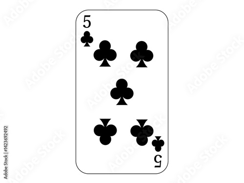 トランプの5　クローバー