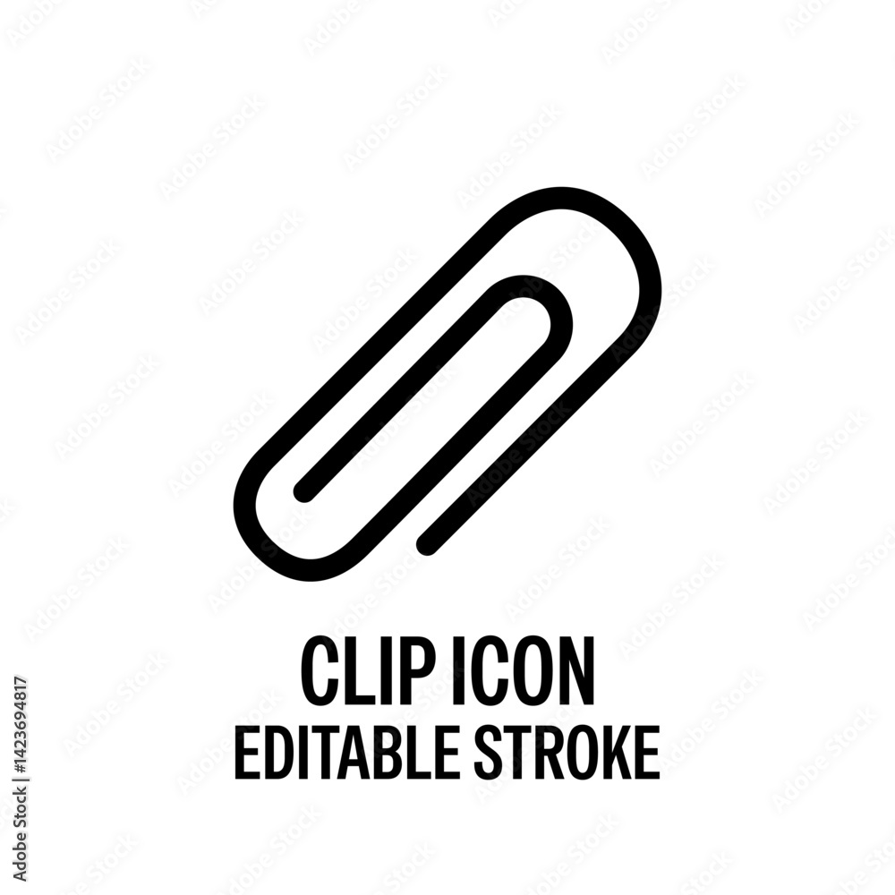 Clip Icon Black with White Background Flat Design Vector Illustration Clip Icon Black with White Background Flat Design Vector Illustration