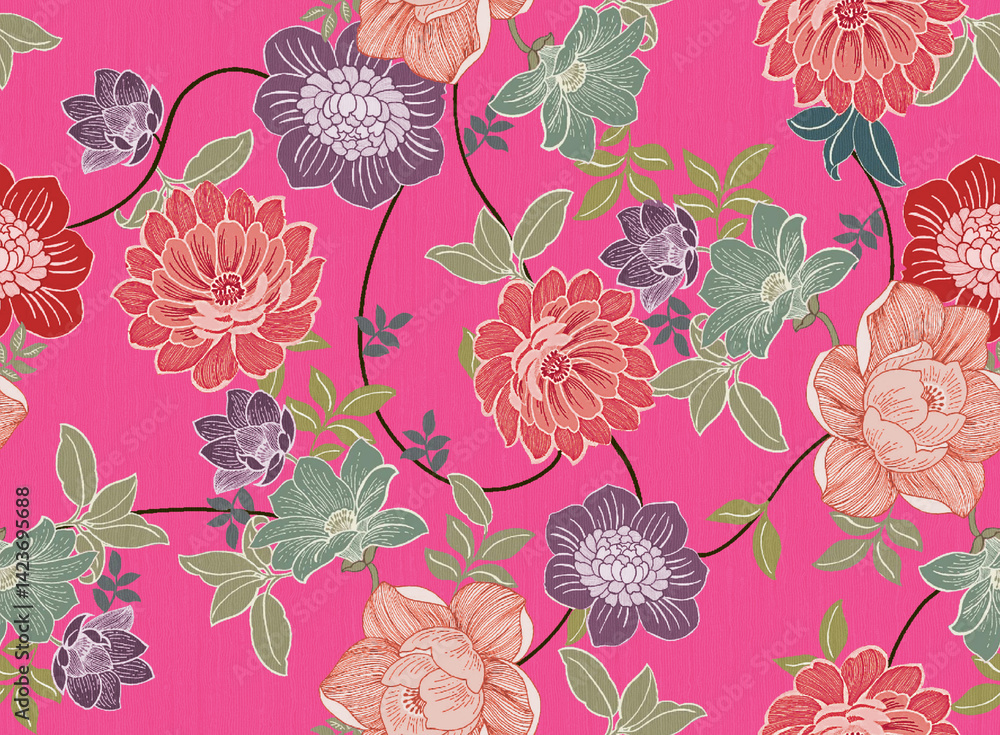custom made wallpaper toronto digitalFlowers pattern allover pattern all over abstract pattern