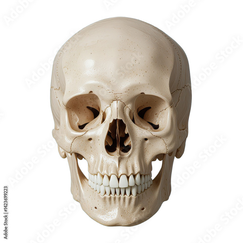 Obraz na płótnie Anatomical Skull, Human Bone Structure, Transparent Background. w salonie