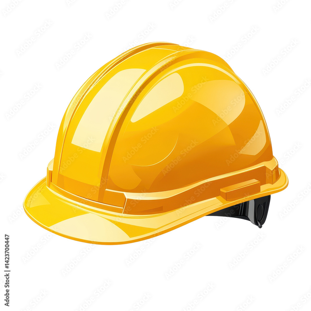 Fototapeta premium Construction yellow helmet isolated on transparent background