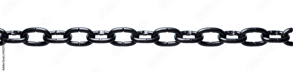 Black Chain Link, Strength, Connection, Transparent Background.