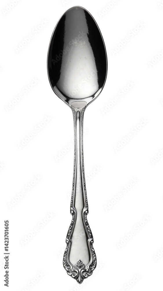 High-Resolution Silver Spoon Isolated on Transparent Background for Luxury Dining and Culinary Advertising High-Resolution Silver Spoon Isolated on Transparent Background for Luxury Dining and Culinary Advertising