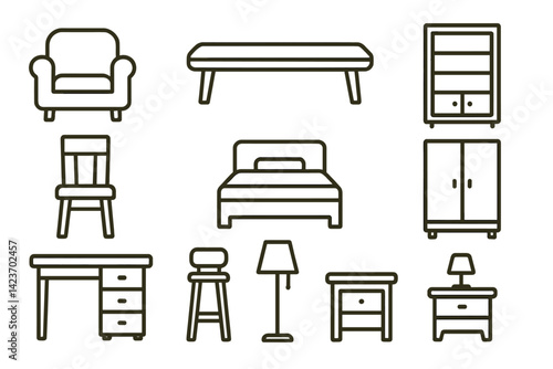 Interior furniture items found in homes and offices