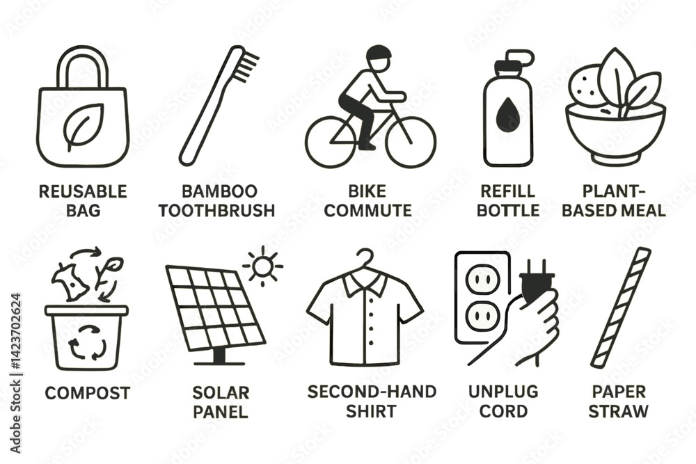 Fototapeta premium Everyday habits that support sustainable and mindful living