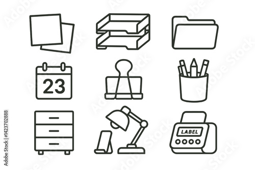 Equipment utilized for keeping a desk space organized and efficient