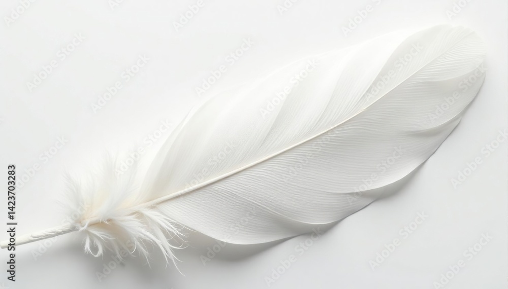 Obraz premium Close-up shot of pristine white feathers against a pure white background , nature, delicate, design