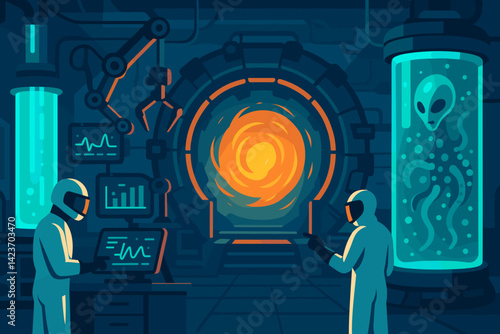 A cutting-edge laboratory focused on the study of extraterrestrial life forms