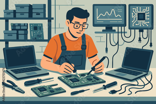A specialized area for fixing electronic equipment and gadgets