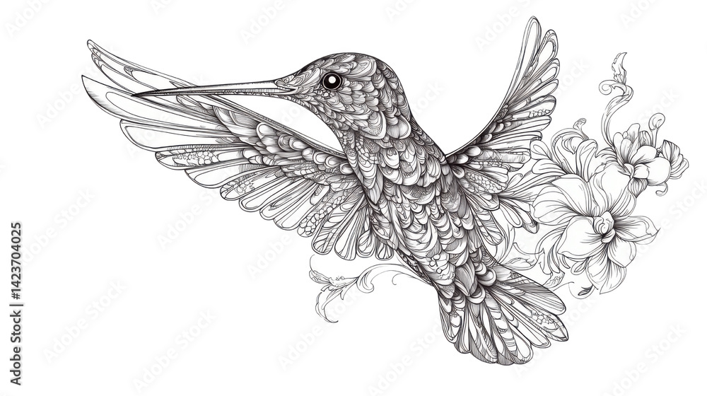 custom made wallpaper toronto digitalHand Drawn Sketch of a Bird on PNG Background – Detailed Pencil and Ink Illustration of Bird Silhouette for Artistic, Nature, and Wildlife Design Projects
