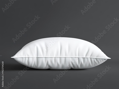Obraz na płótnie White Pillow Resting On Grey Surface Against a Dark Background w salonie