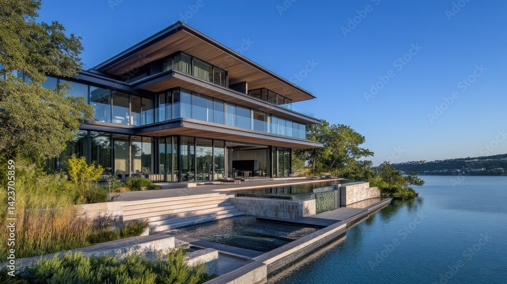 Lakefront Modern Mansion: Architectural Marvel on the Water Lakefront Modern Mansion: Architectural Marvel on the Water