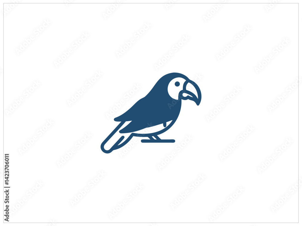 Fototapeta premium Cute Cartoon Green Parrot Vector Graphic .Simple, colorful vector graphic of a green parrot and verant colour .