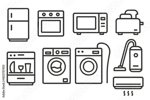 Vital appliances typically located in a contemporary residence