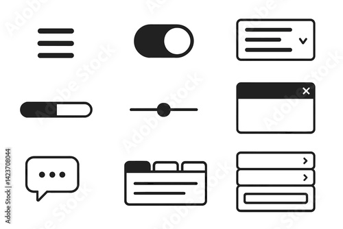 Components used for interface in apps and web applications