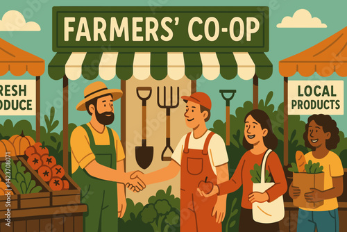 A communal farming gathering featuring mutual harvests and cooperation