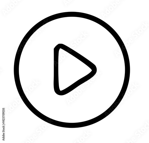 Free Download play button outline  - GFXLoad