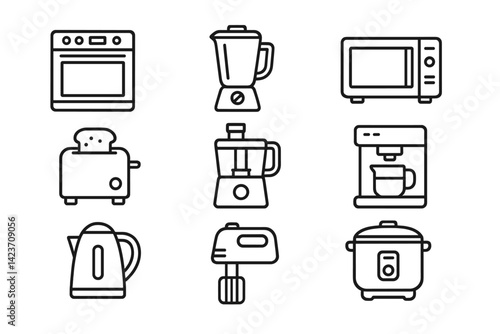 Kitchen appliances used in preparing daily meals and drinks