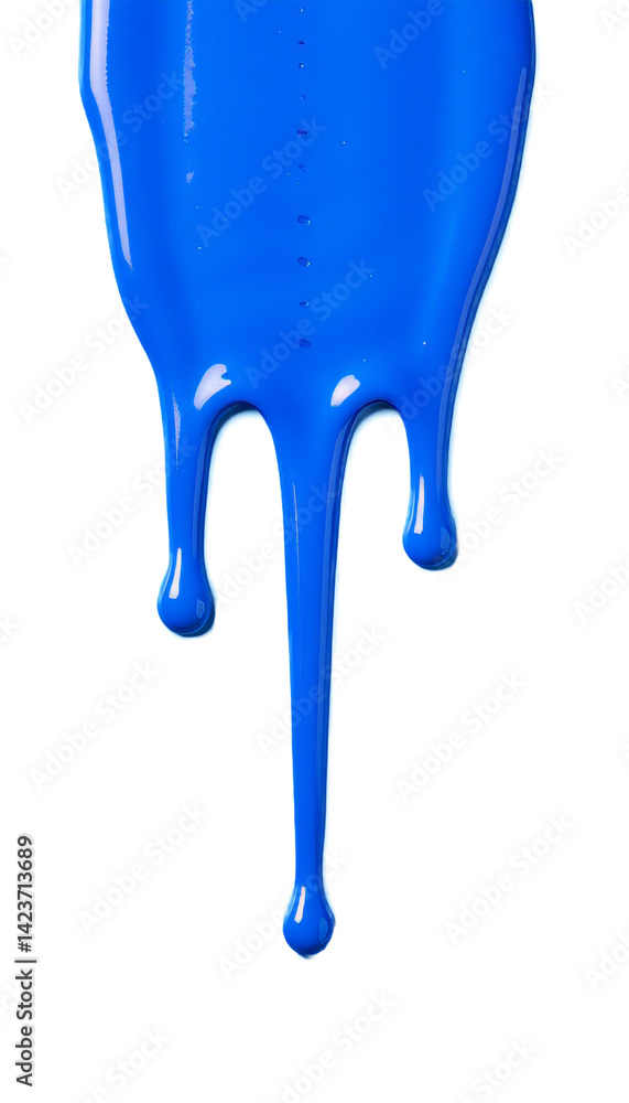 Dripping Blue Paint Texture - Transparent Background, Glossy Effect