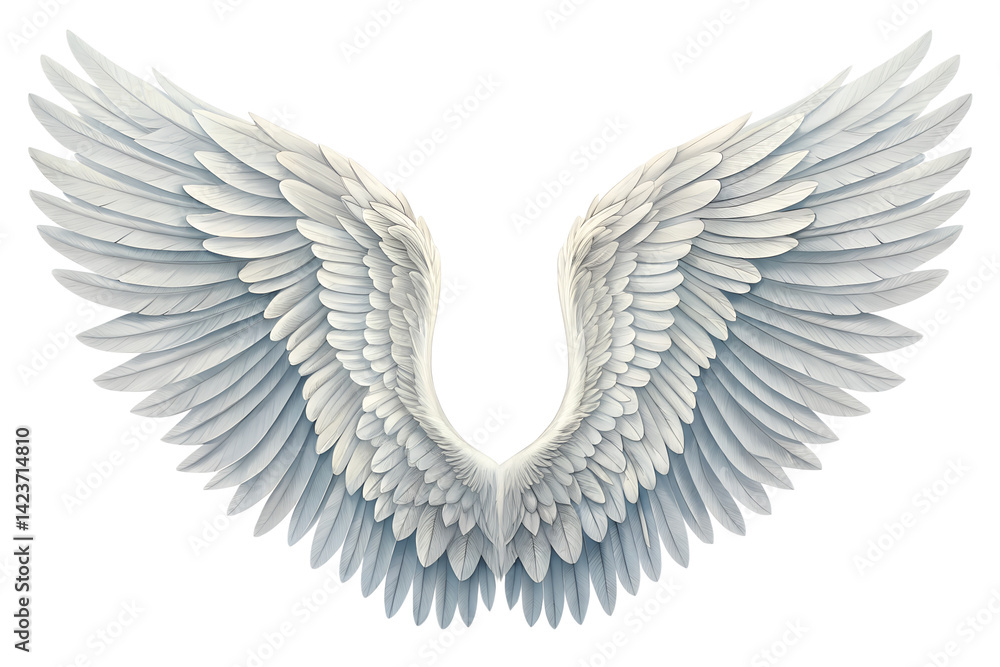 Fototapeta premium Realistic angel wings. White wing isolated. png transparency