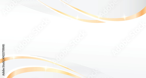White shiny gold luxury elegant royal background with wavy flowing 3d for business presentation banner with modern look