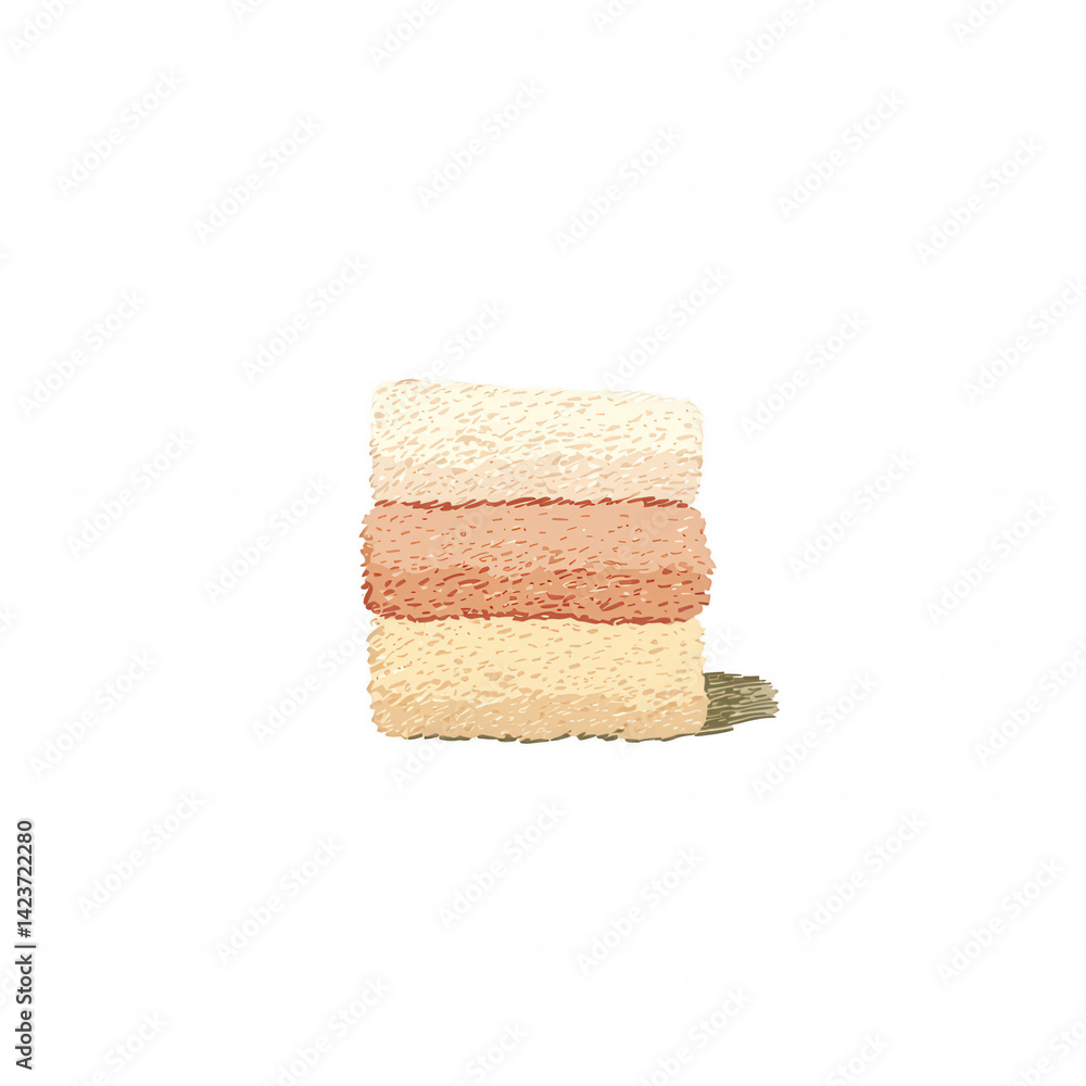 Delicious layered cake with pink, cream, and beige layers, isolated on a white background, perfect for dessert lovers and baking enthusiasts. Delicious layered cake with pink, cream, and beige layers, isolated on a white background, perfect for dessert lovers and baking enthusiasts.