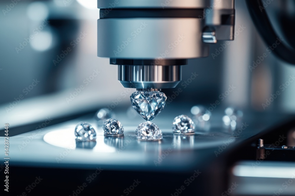 Precision diamond cutting and shaping using advanced technology in a workshop
