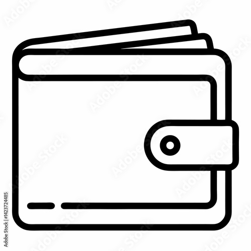 Money Wallet black outline icon without background