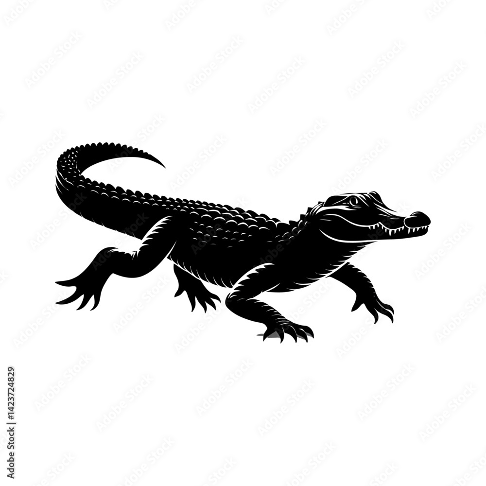 Fototapeta premium Lizard on white background isolated, close-up of reptile with tail, featuring gecko, amphibian, and nature details