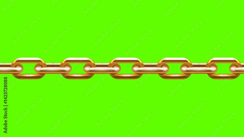3d render of a chain link green Screen video Stock Video | Adobe Stock